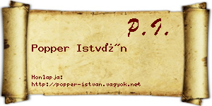 Popper István névjegykártya