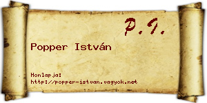 Popper István névjegykártya